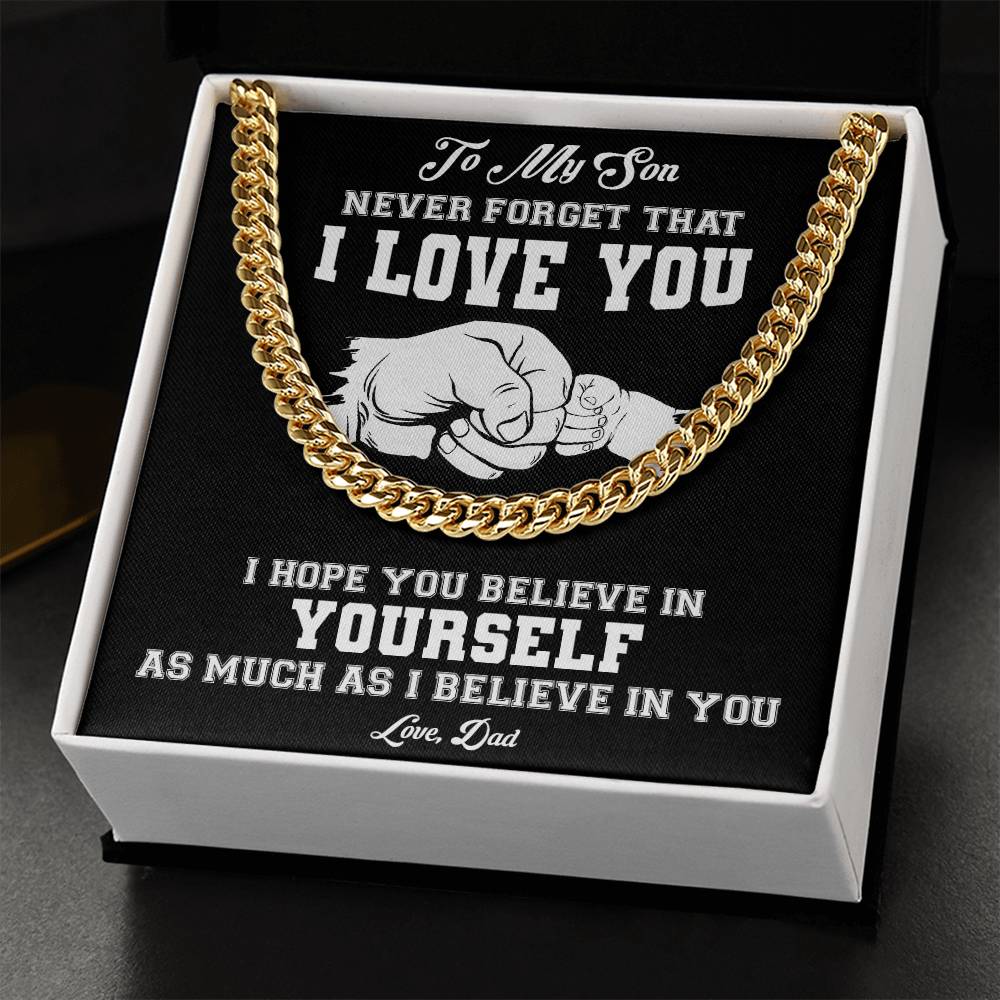 To My Son | Never Forget That I Love You - Cuban Link Chain