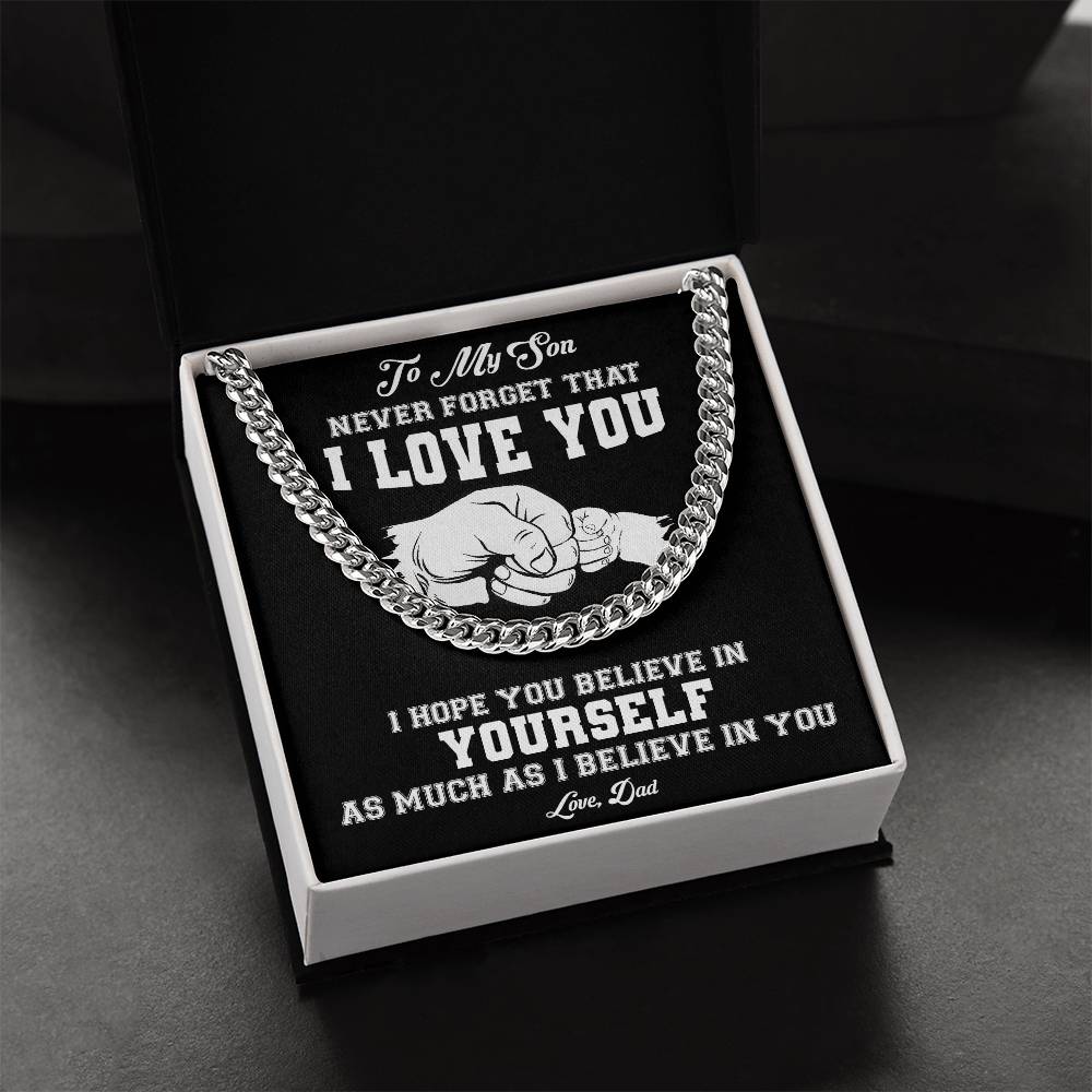 To My Son | Never Forget That I Love You - Cuban Link Chain