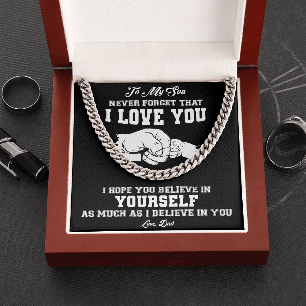 To My Son | Never Forget That I Love You - Cuban Link Chain